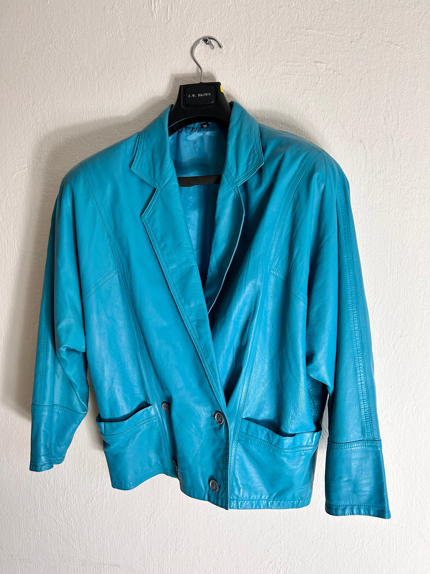 Turquoise leather jacket