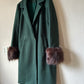 Vintage coat with faux fur cuffs (S)