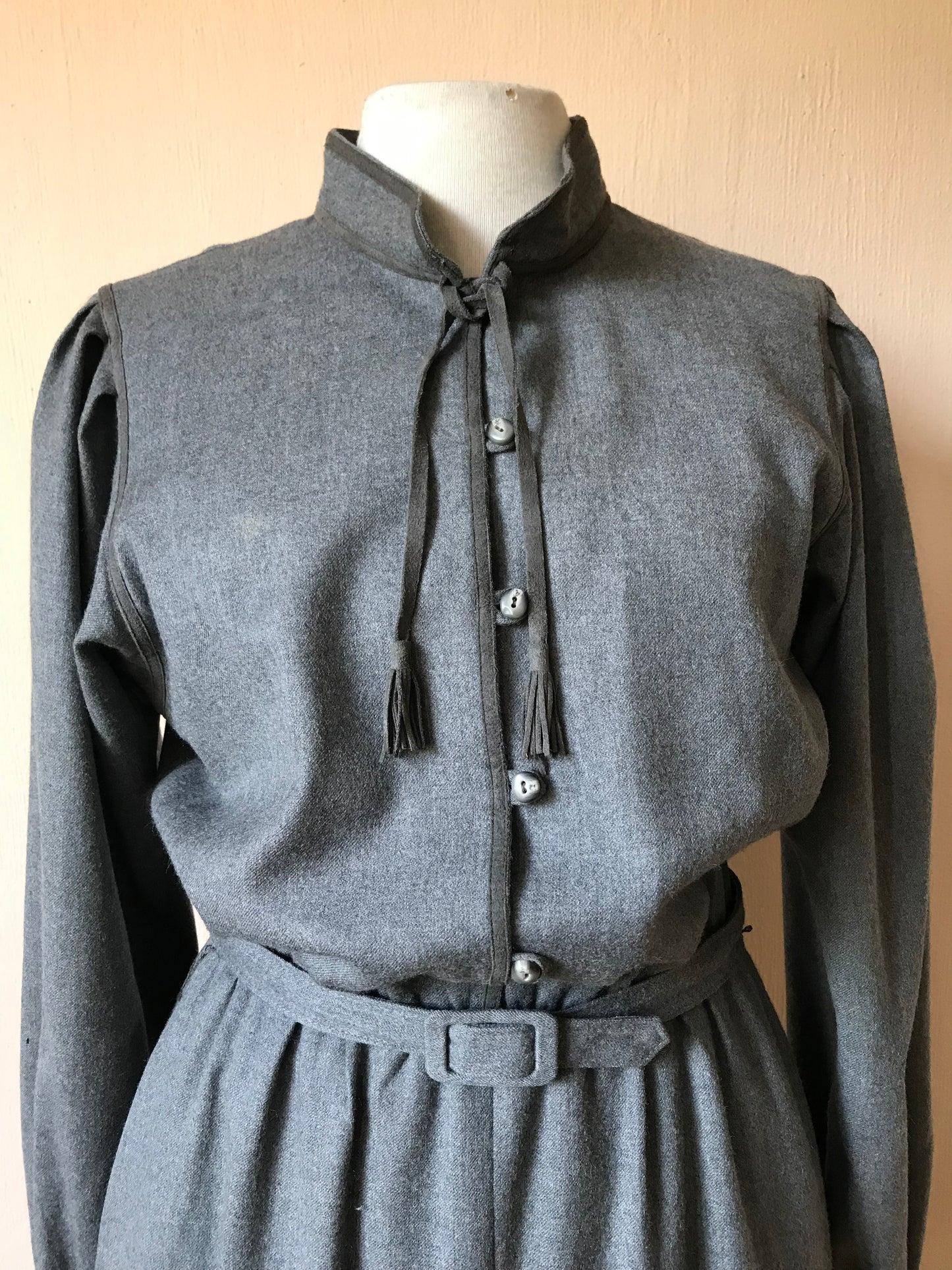 Belted wool dress