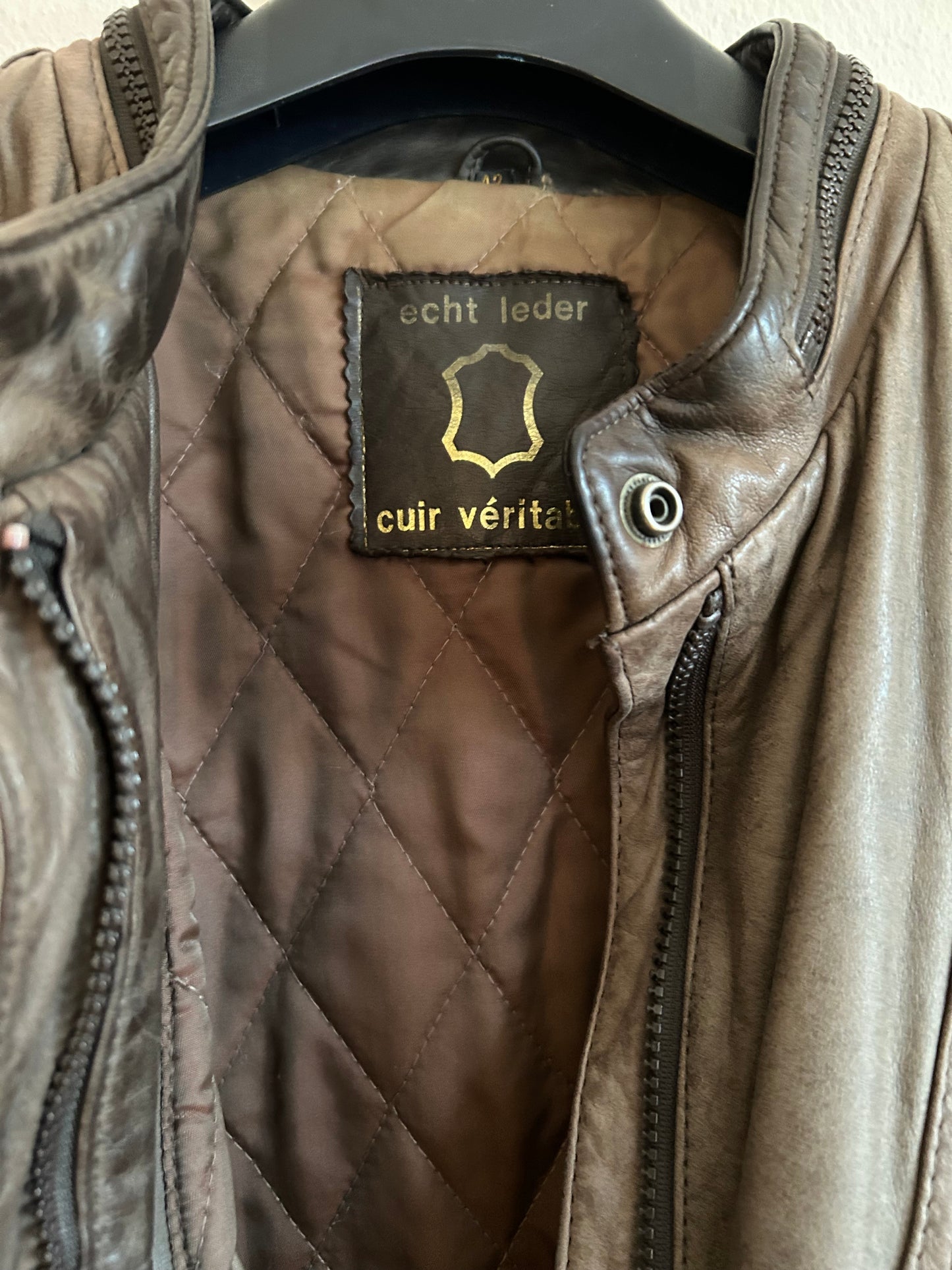 80s leather flight bomber jacket