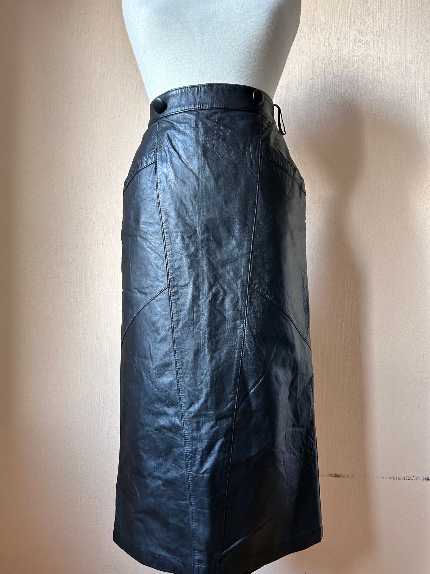 Maxi leather skirt S