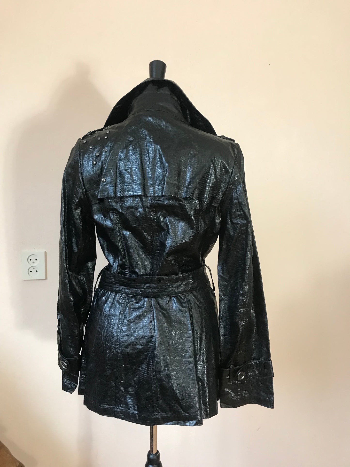 Vintage mini belted trench-coat