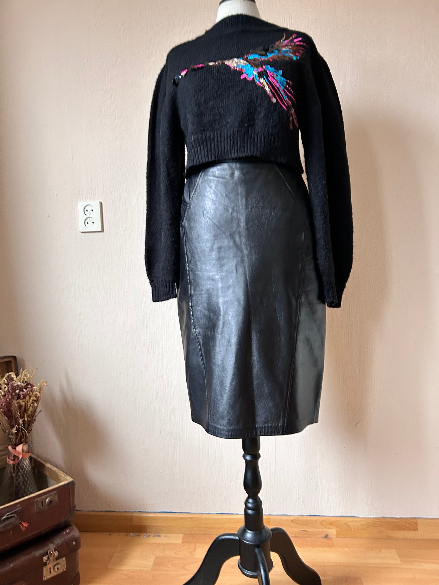 Vintage leather skirt