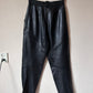 High waist pleated leather pants