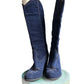 Blue suede cowboy boots