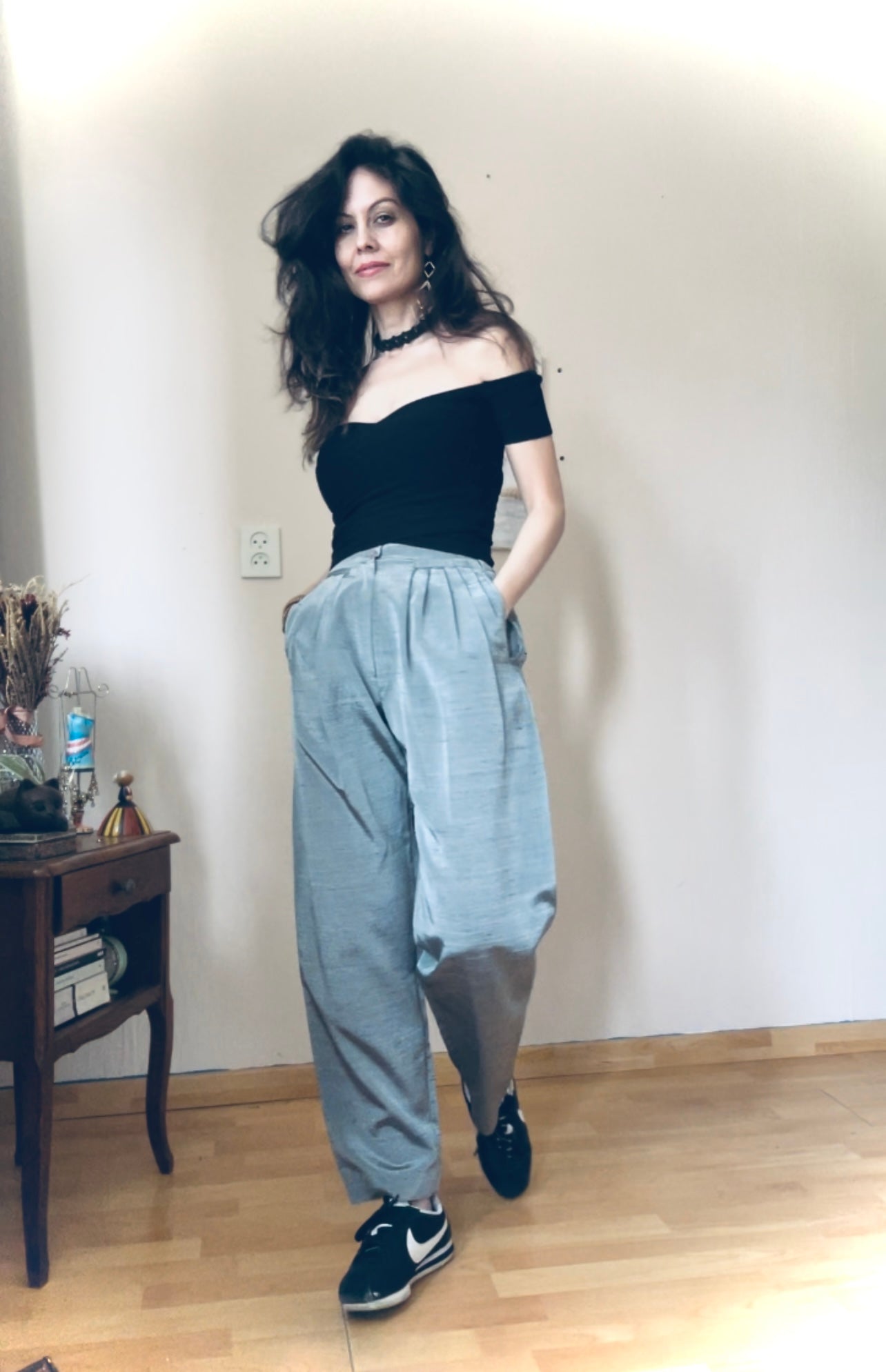 90s High waist pleated trousers