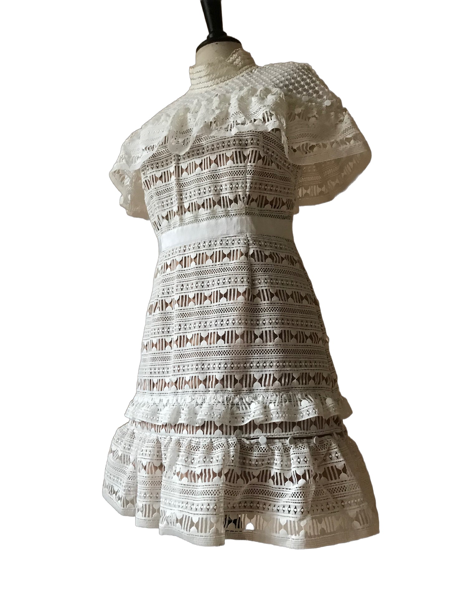 Self-Portrait guipure lace mini dress