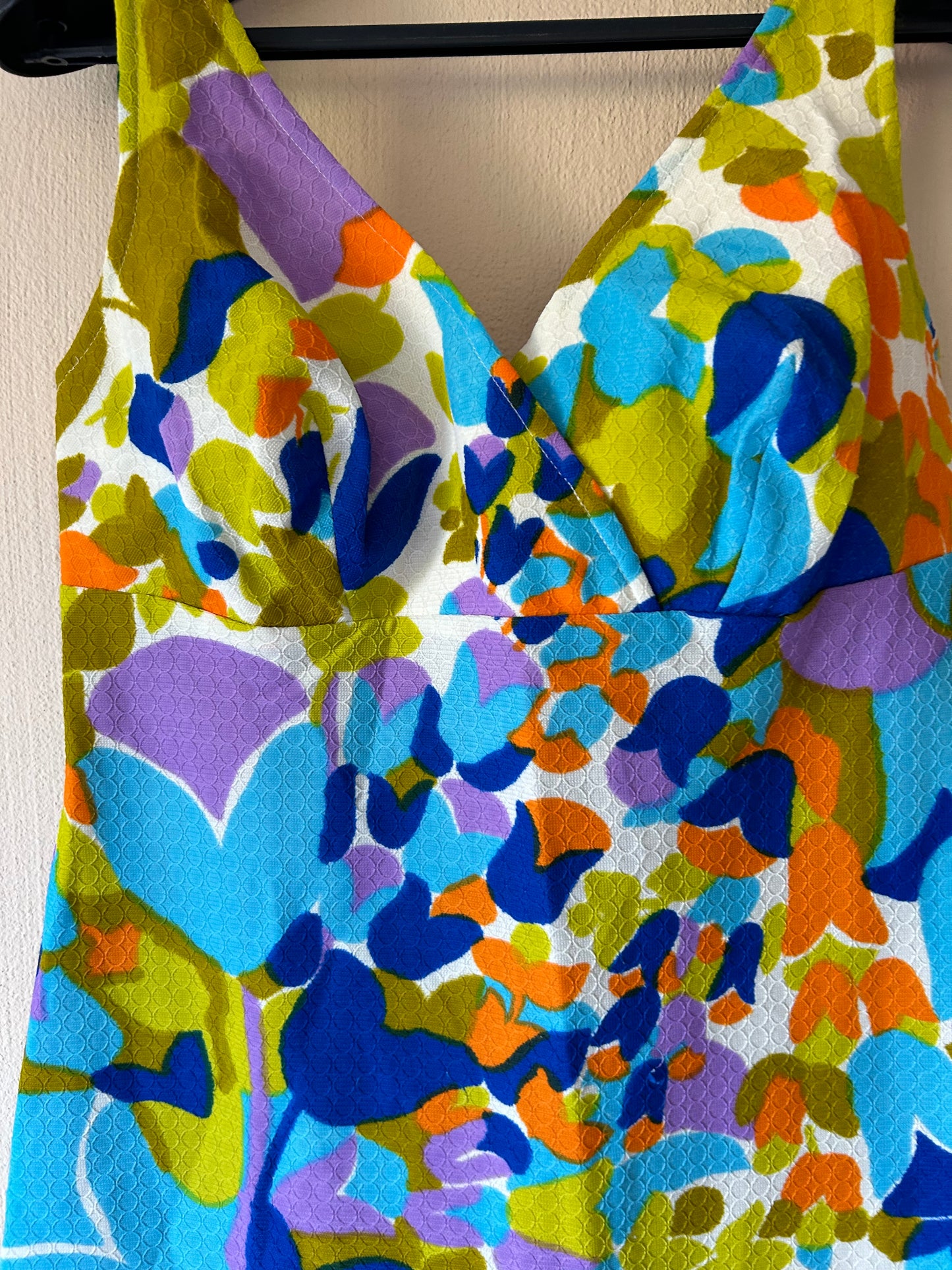 70s relief print dress