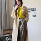 Suede look maxi vintage trenchcoat