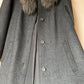 Wool coat with faux fur collar