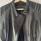 Black soft leather biker