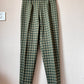 Pleated high waist plaid trousers