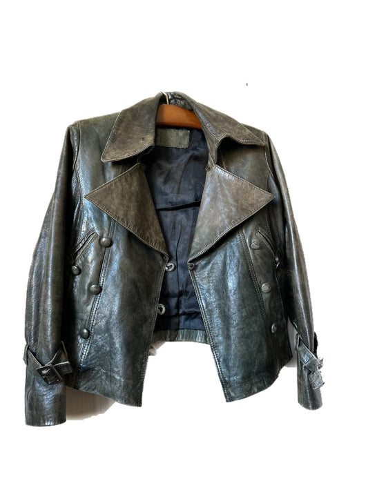 Vintage leather biker jack 42