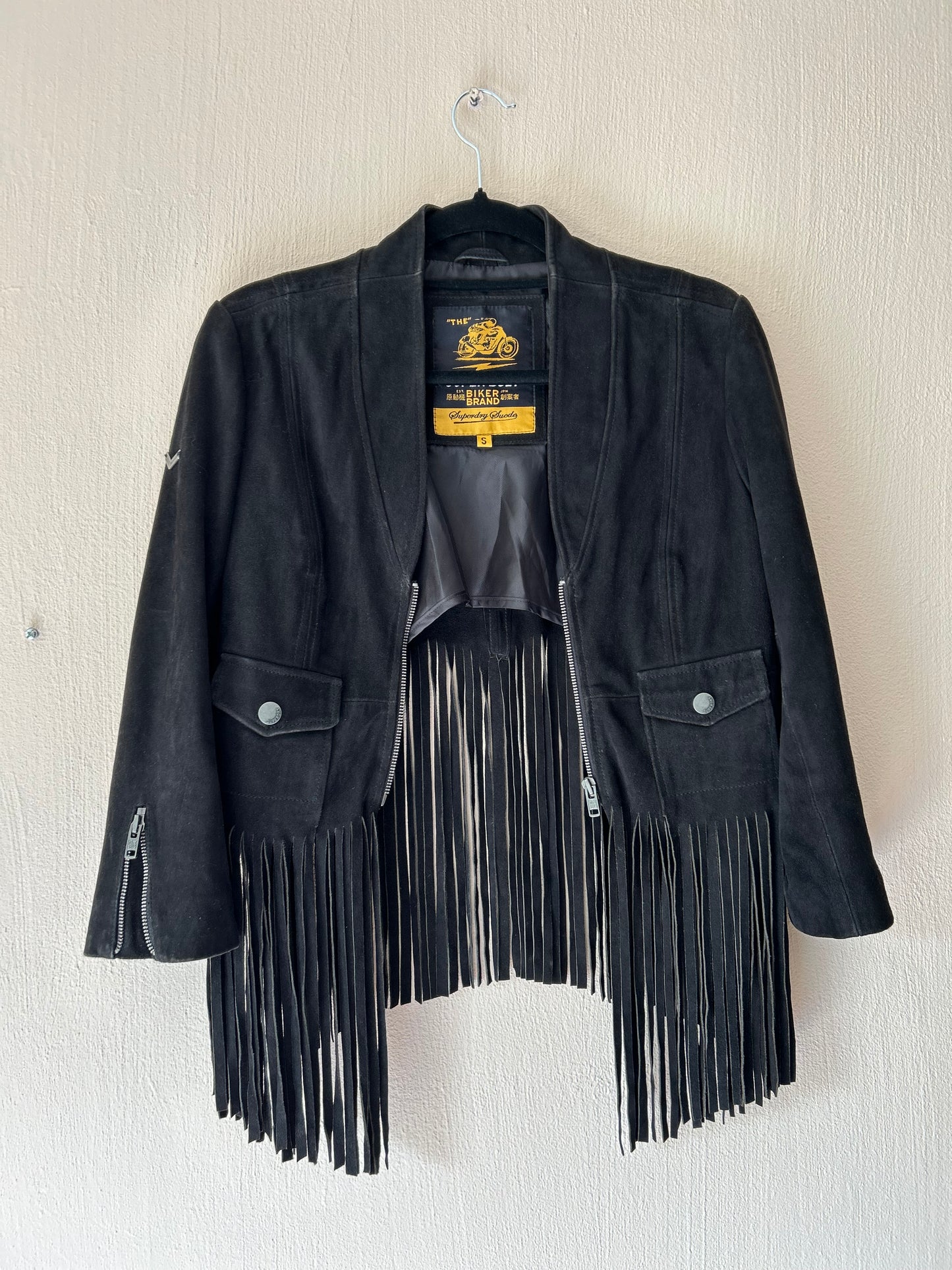 Superdry suede fringe jacket