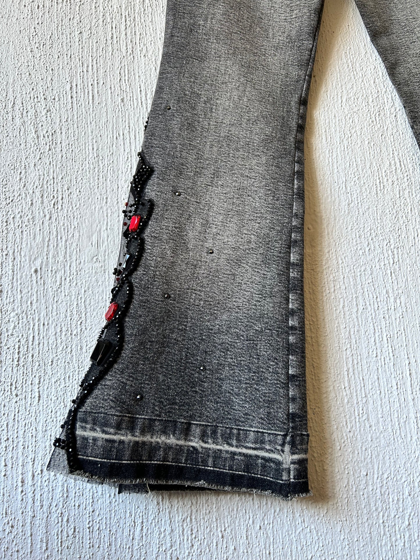 Vintage sequin flared jeans