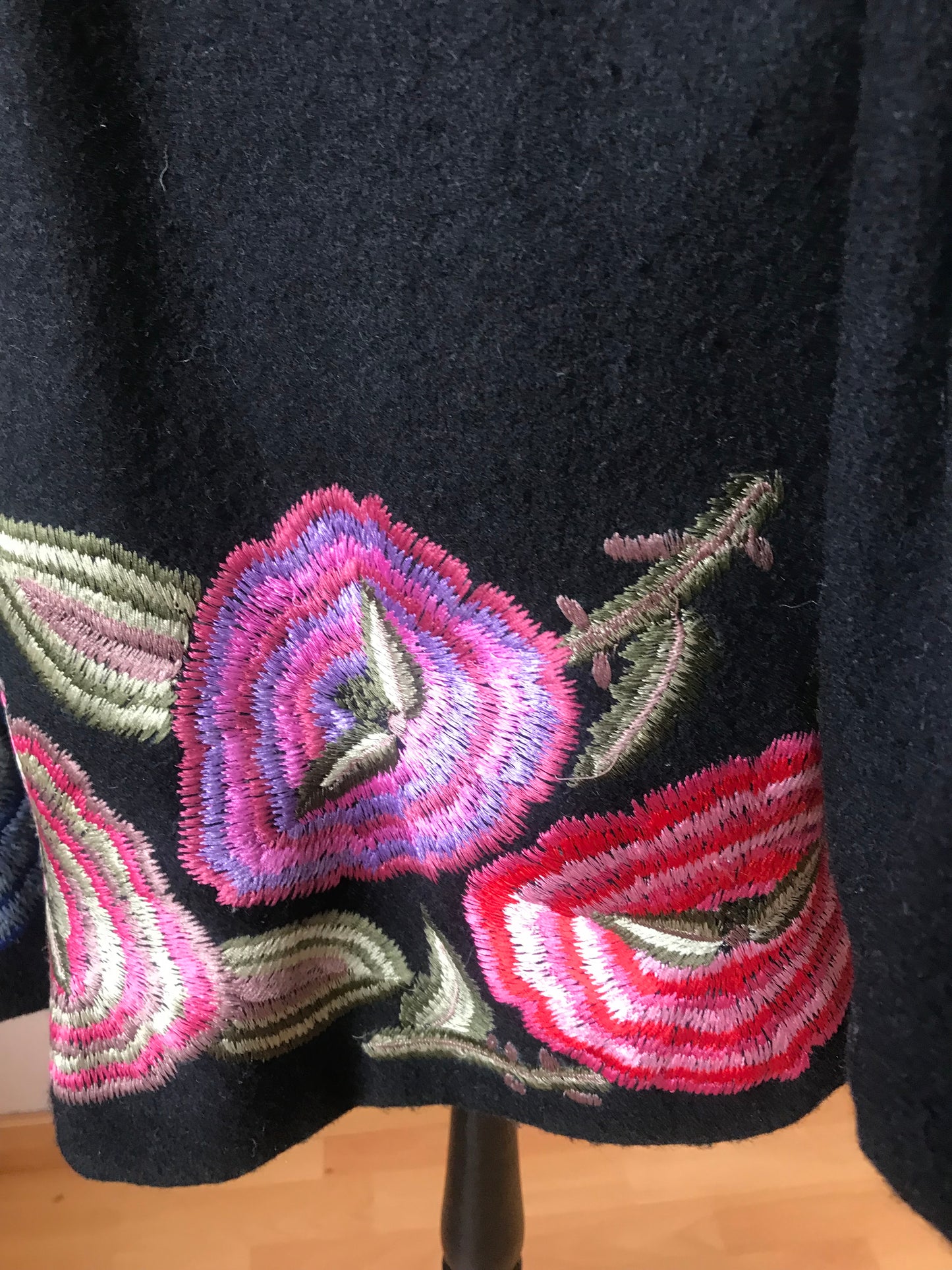 Rossella Carrara 100% Wool Embroidered Double-Breasted Coat