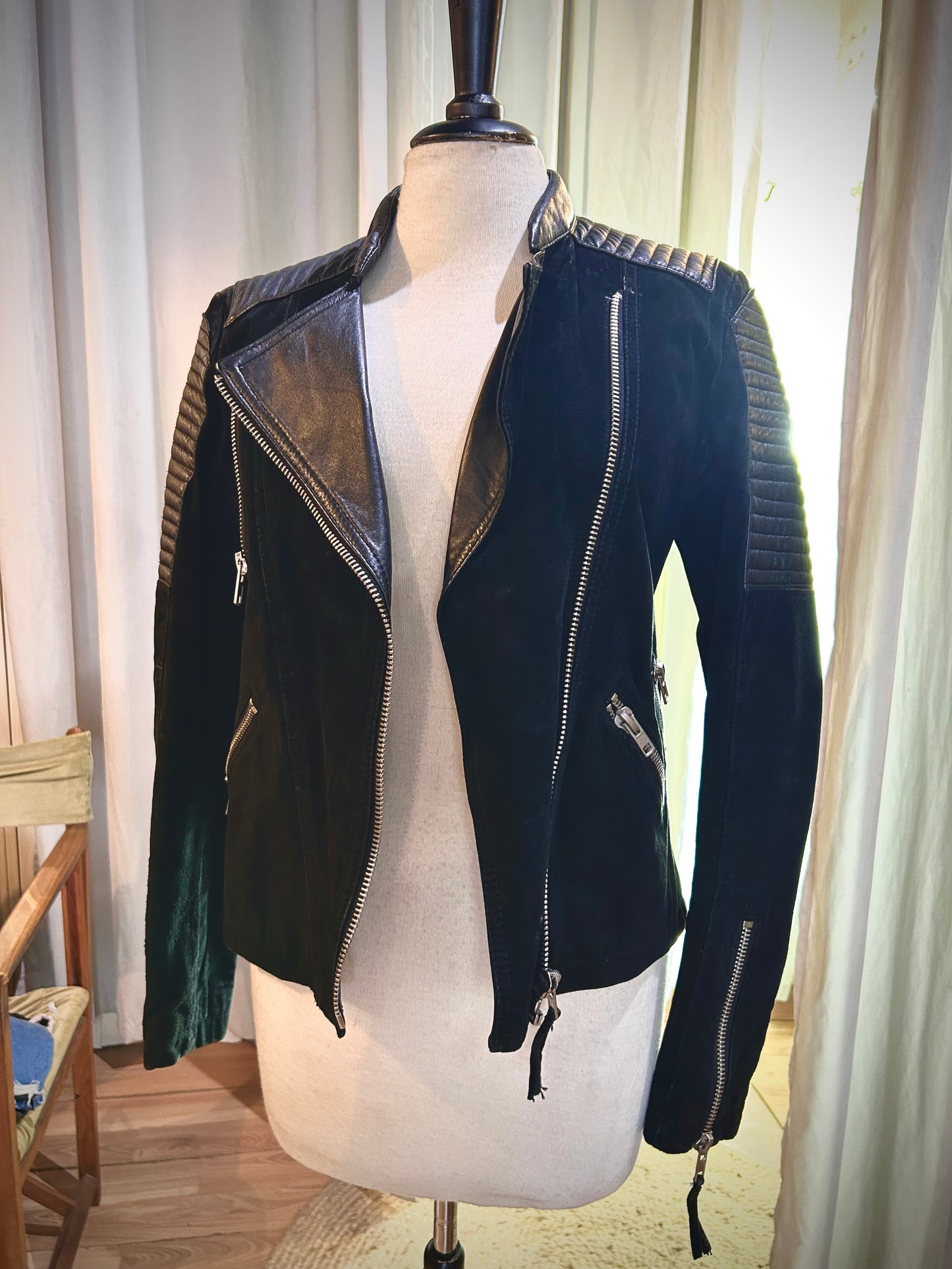 Vintage suede biker jacket