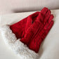 Red suede gloves