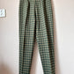 Pleated high waist plaid trousers