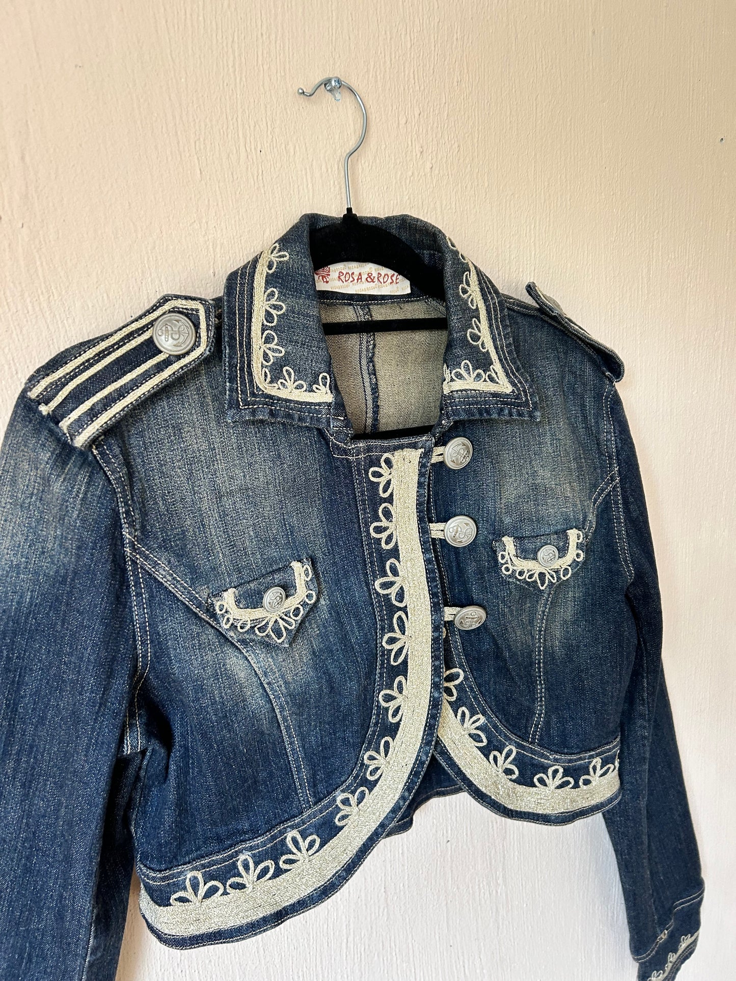 Embroidered denim bolero