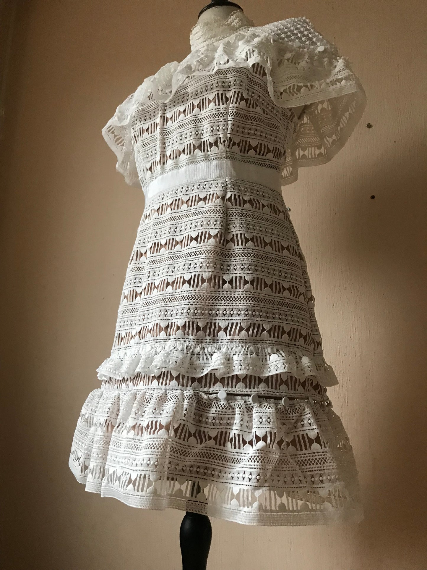 Self-Portrait guipure lace mini dress