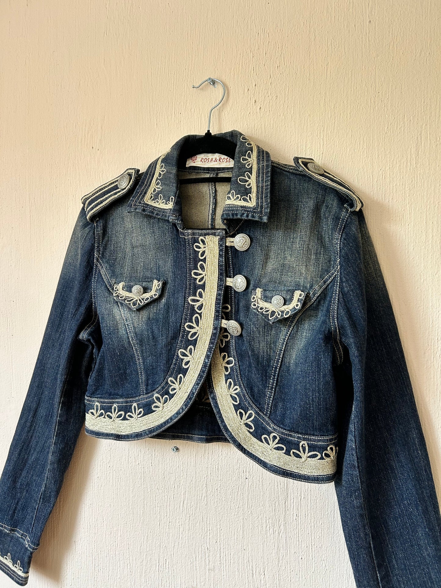 Embroidered denim bolero