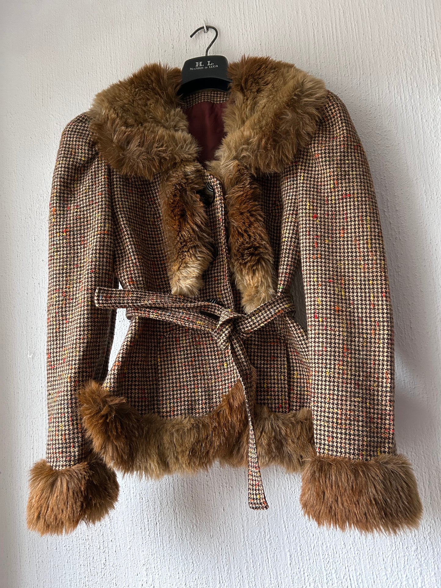 Vintage tie belt jacket