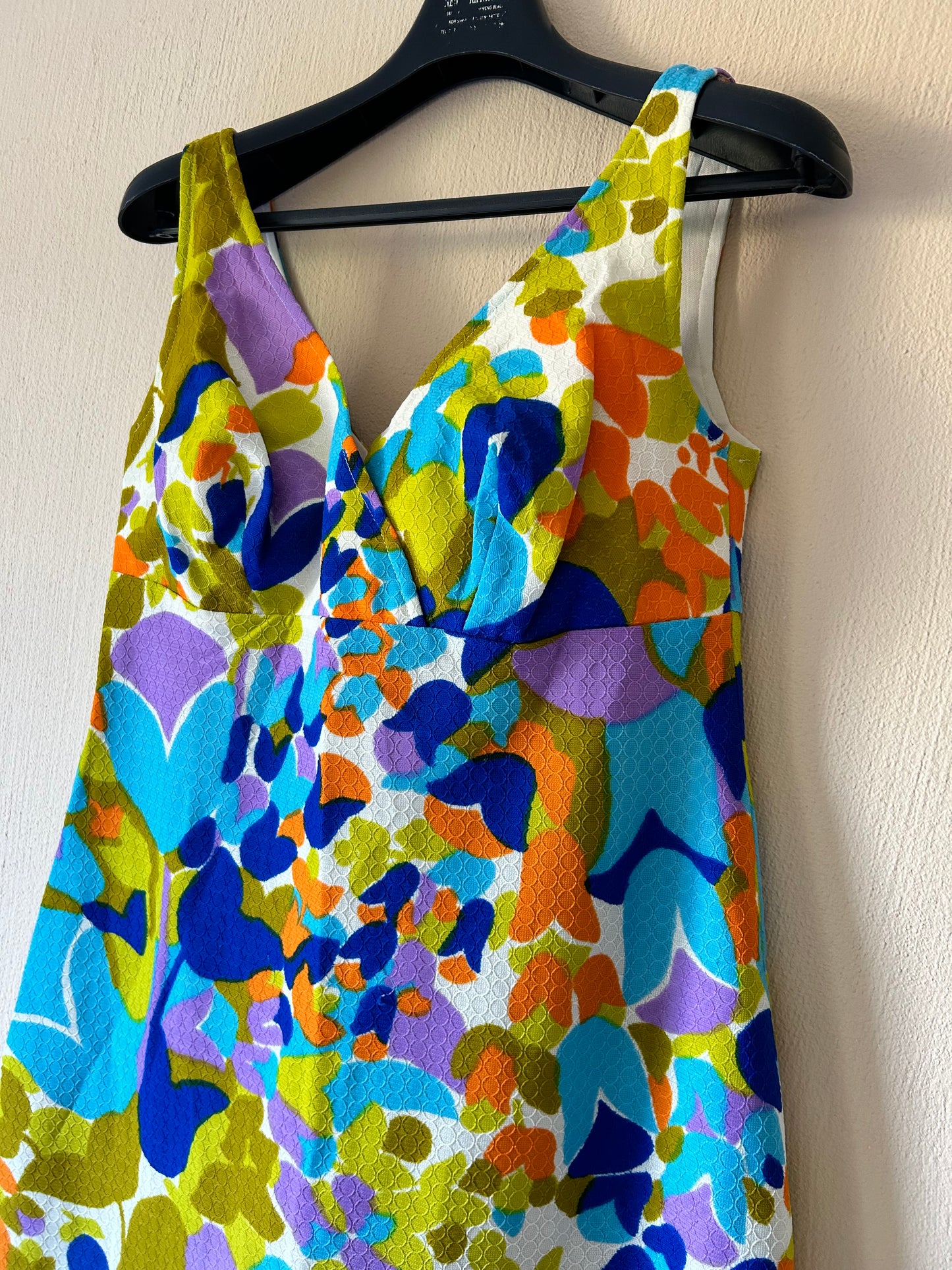 70s relief print dress