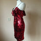 Red sequin christmas party dress