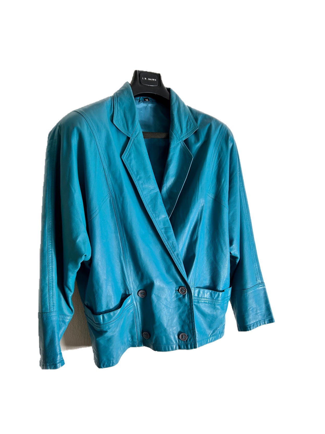 Turquoise leather jacket