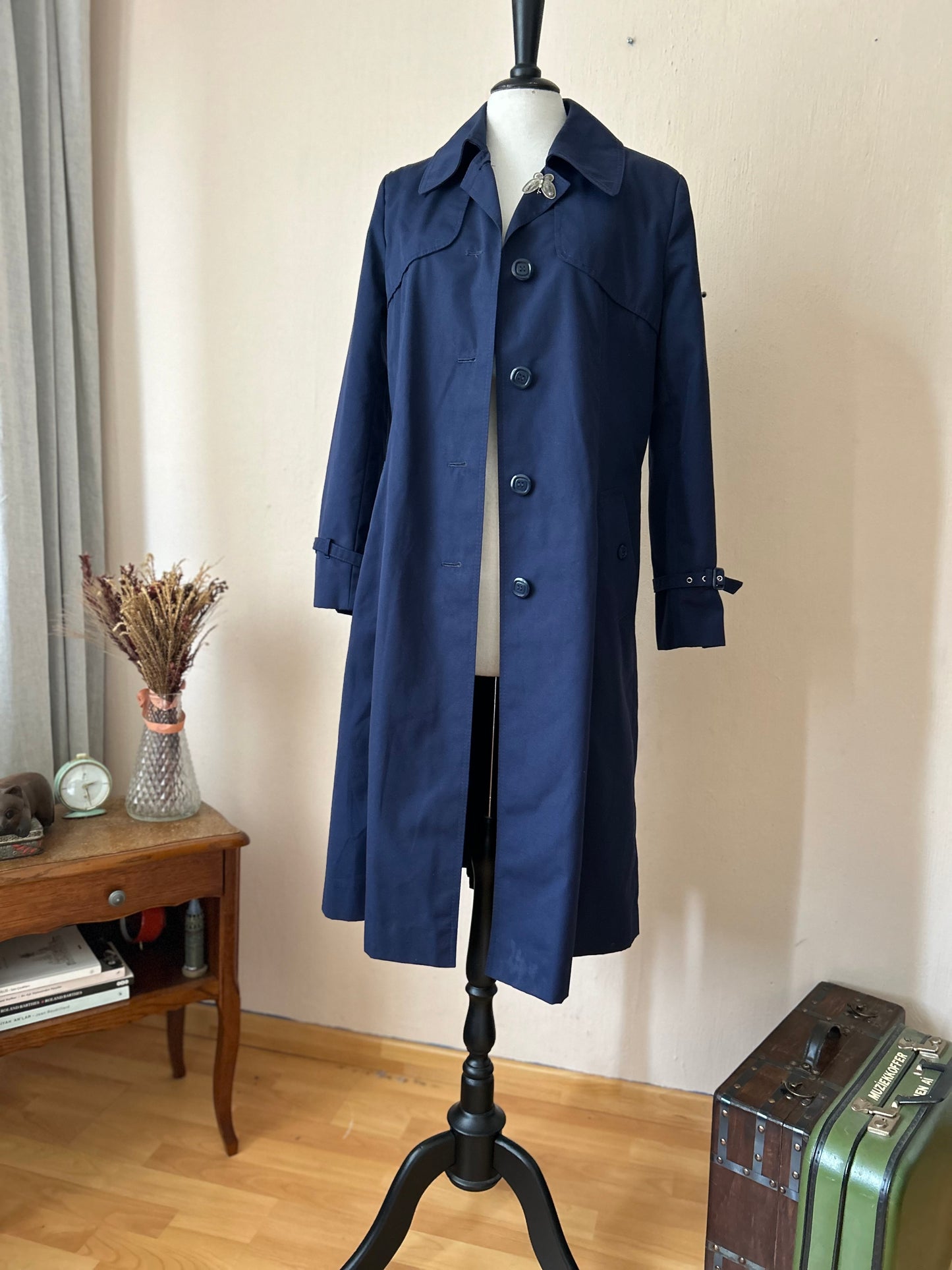 Vintage navy trench-coat 70s