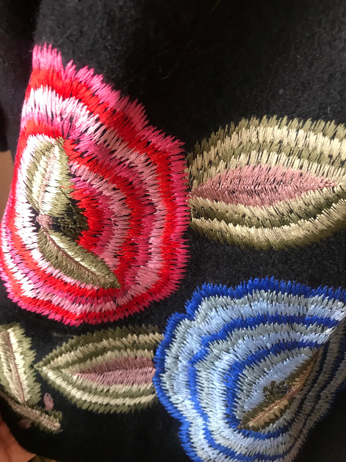 Rossella Carrara 100% Wool Embroidered Double-Breasted Coat