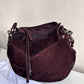 Jimmy Choo burgondy suede shoulder bag