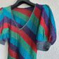 Multicolor glittery festival top