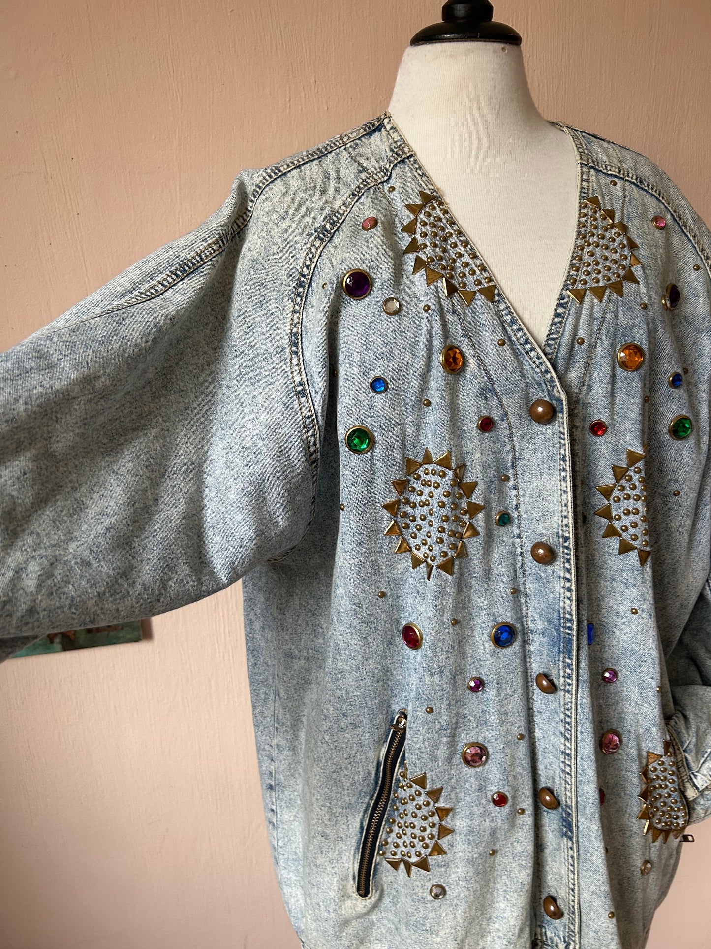 80s acid wash denim jacket