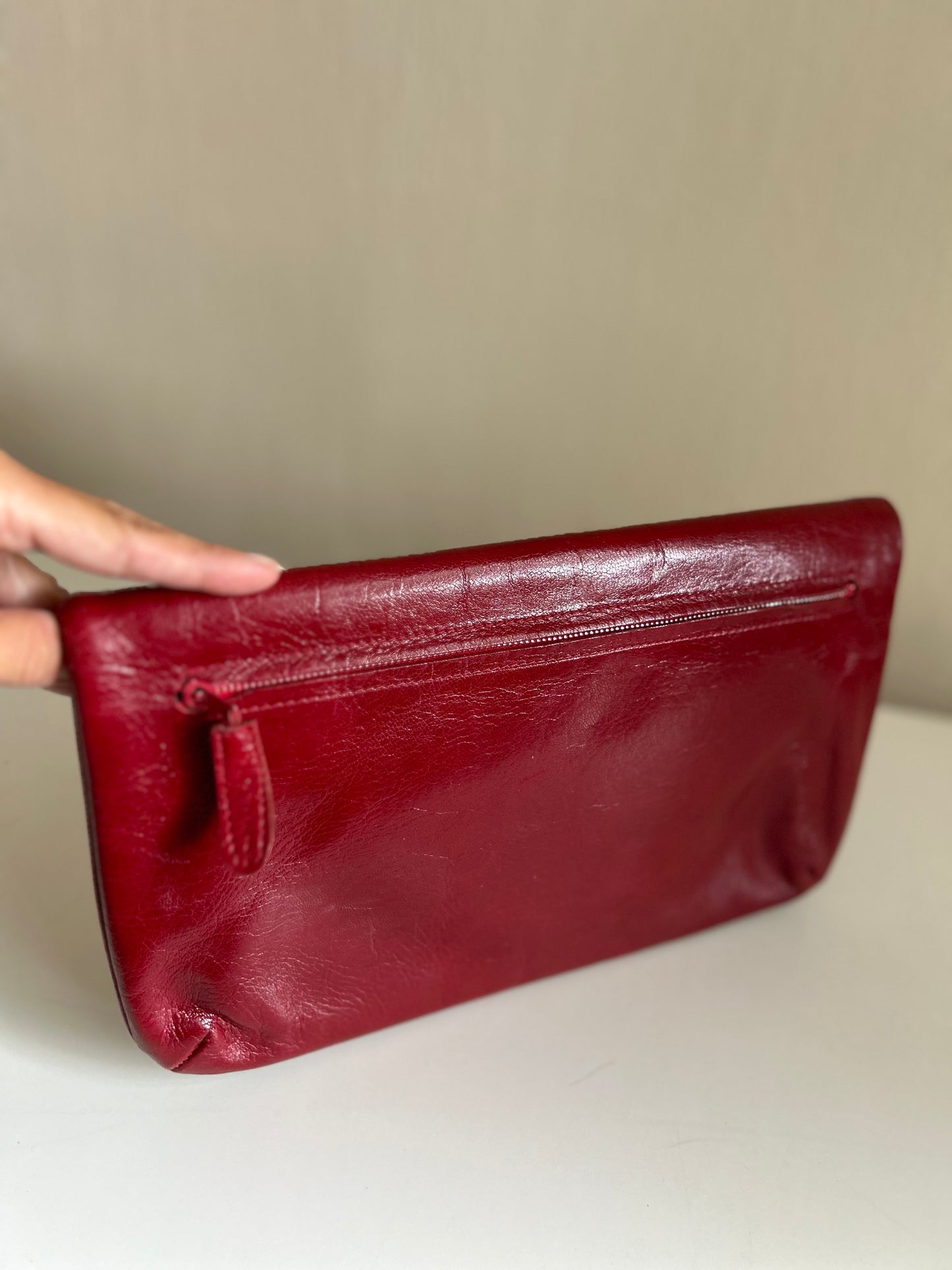 Vintage leather clutch