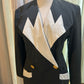 Vintage Mikael's Paris 80s Tuxedo Dress | Black & White Power Suit Dress (Size FR 1)