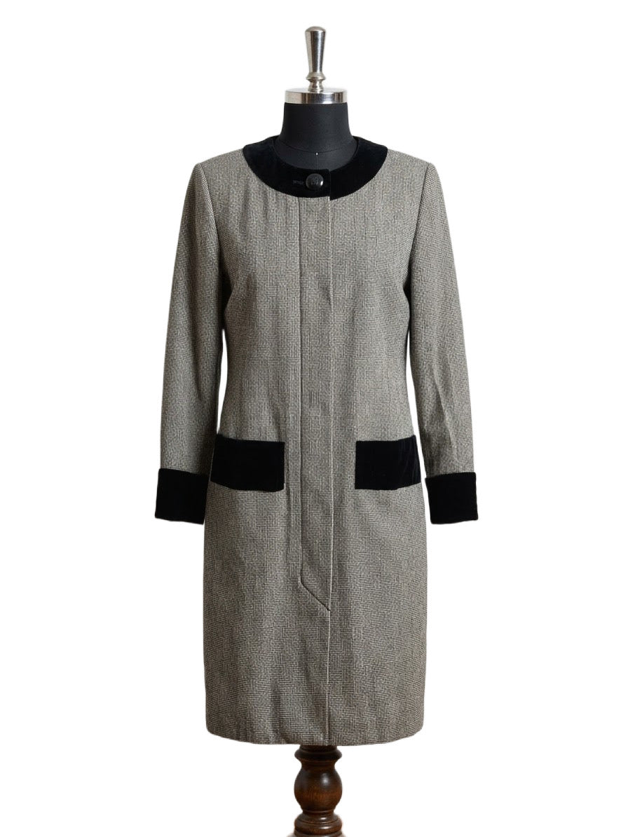 Vintage Givenchy Paris Houndstooth wool Midi Dress