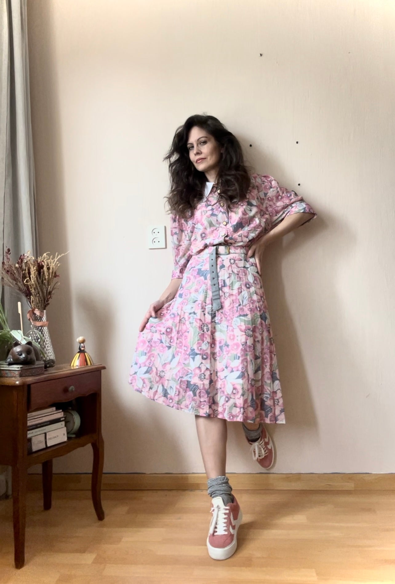 90s Vintage belted dress