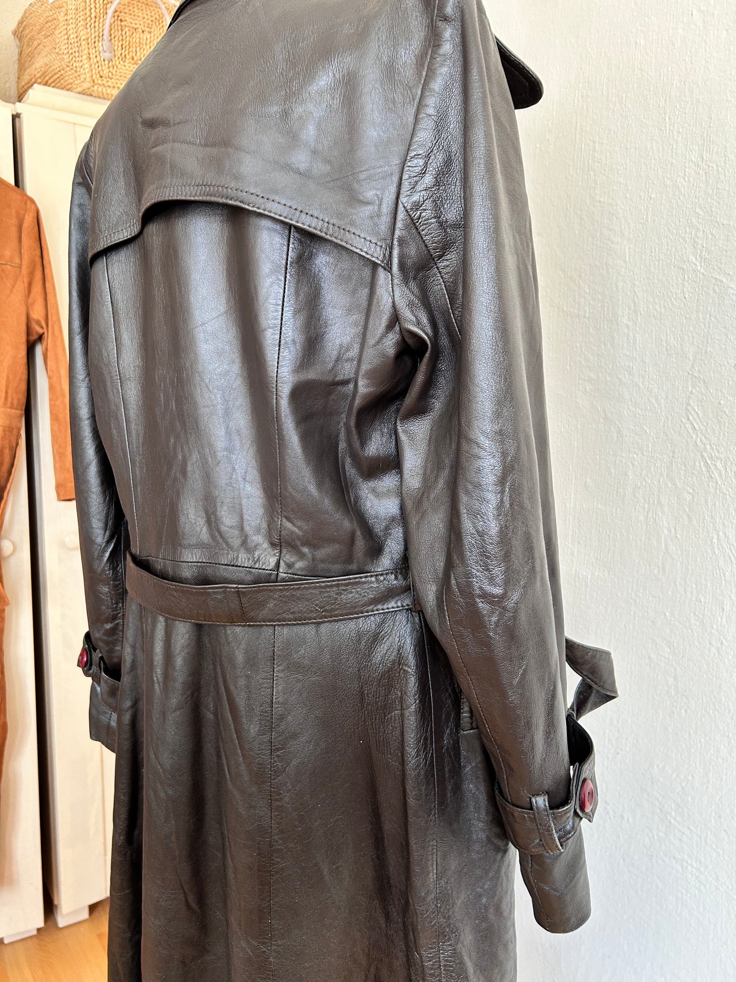 70s leather trench coat