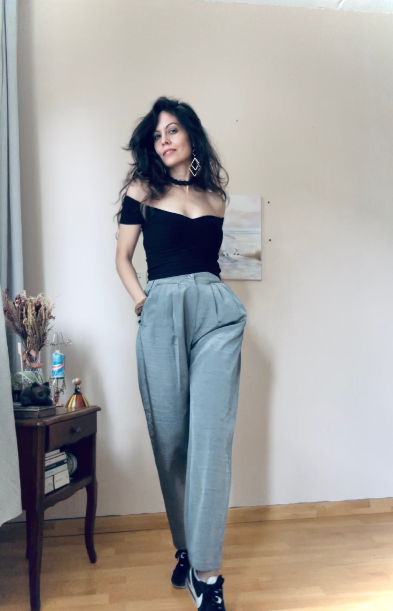 90s High waist pleated trousers