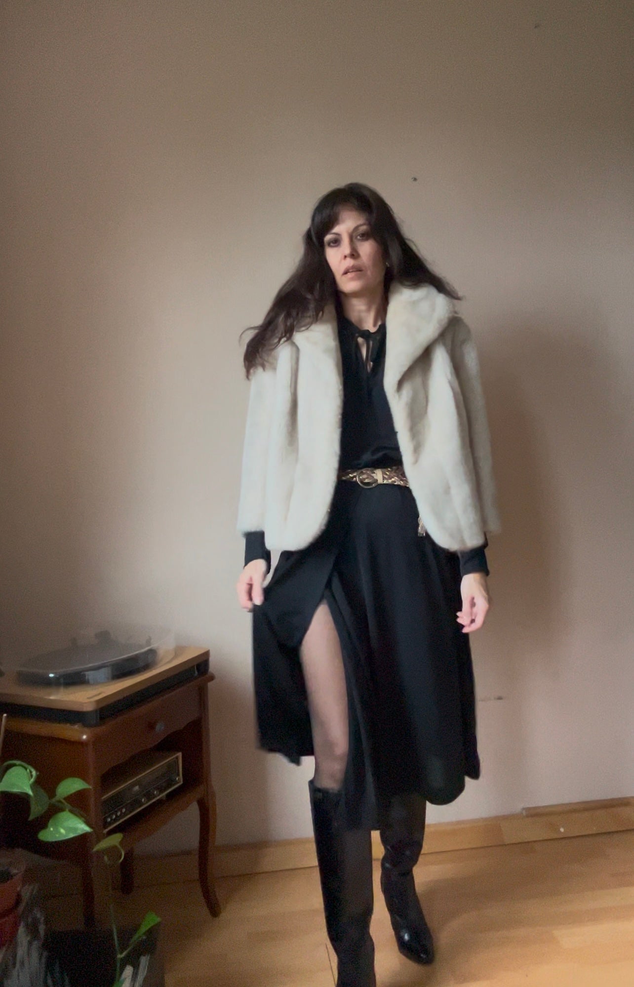 Vintage faux fur crop coat