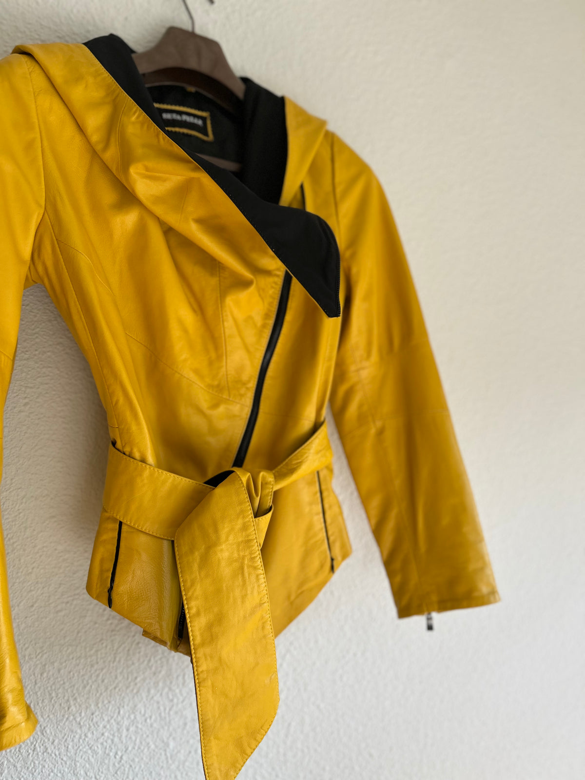 Rare design belted Leather jacket