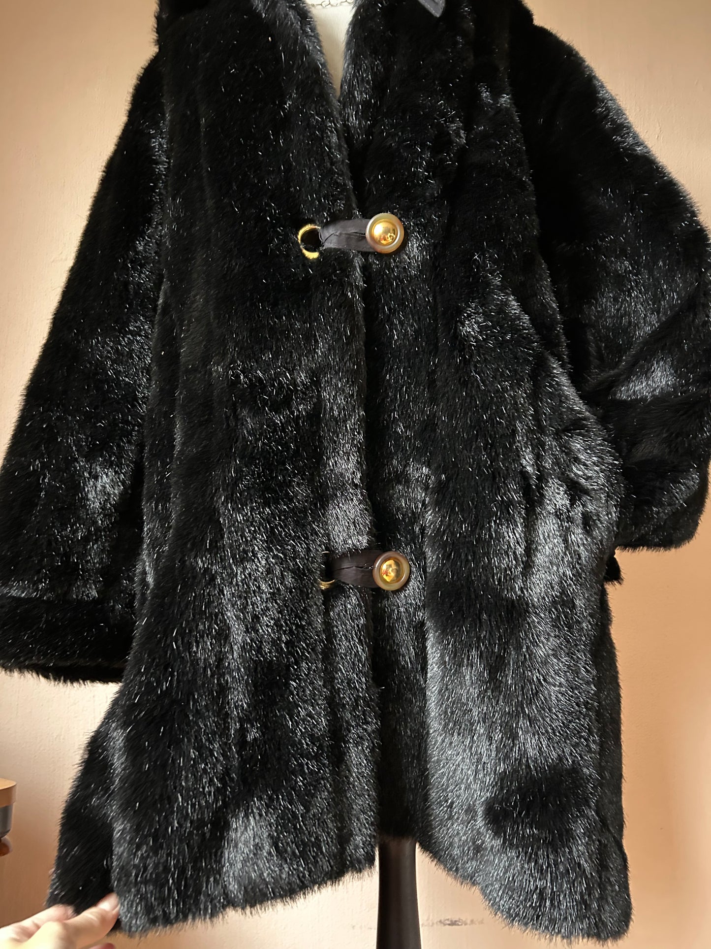 Faux fur hoodie coat L/XL