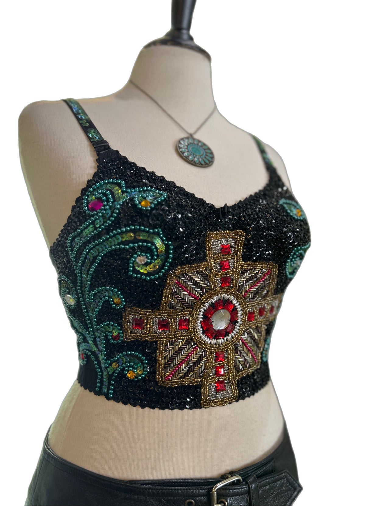 Embellished bustier/ crop top