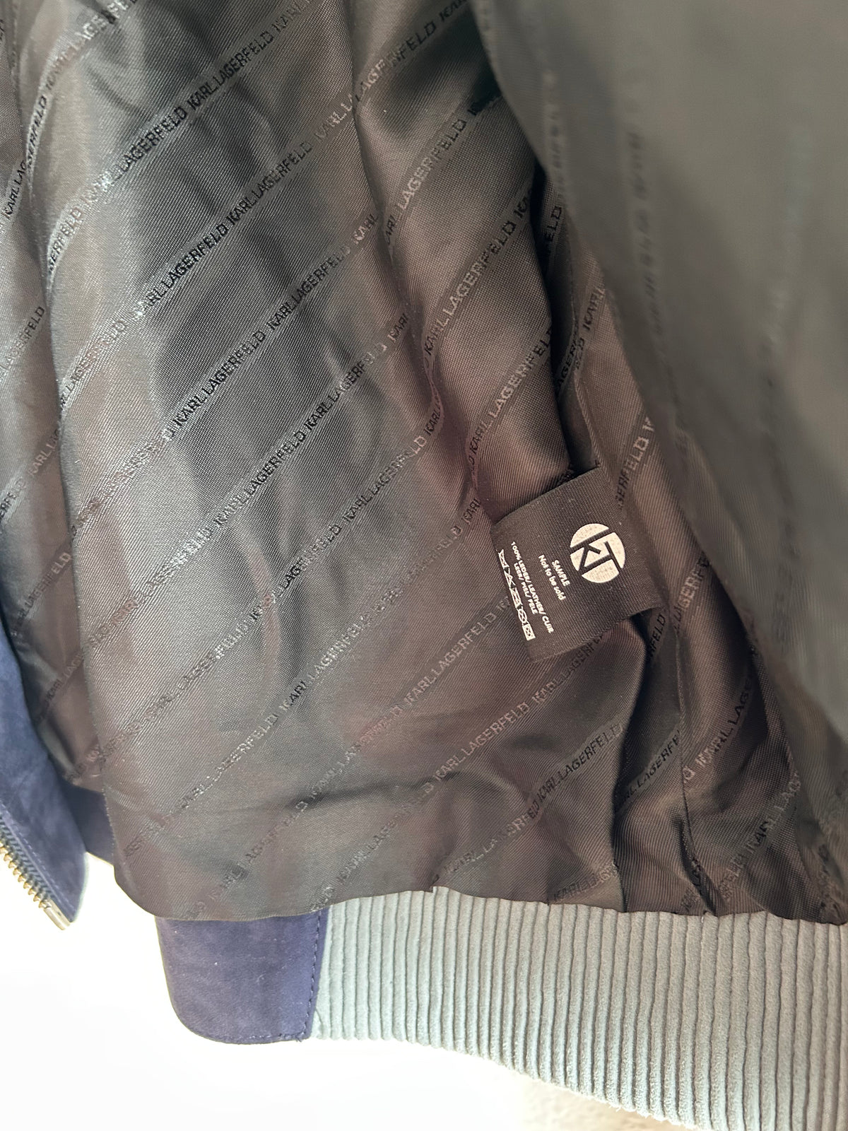Karl Lagerfeld Colorblock Suede Bomber Jacket - EU 34 / FR 36 / IT 40⁠
