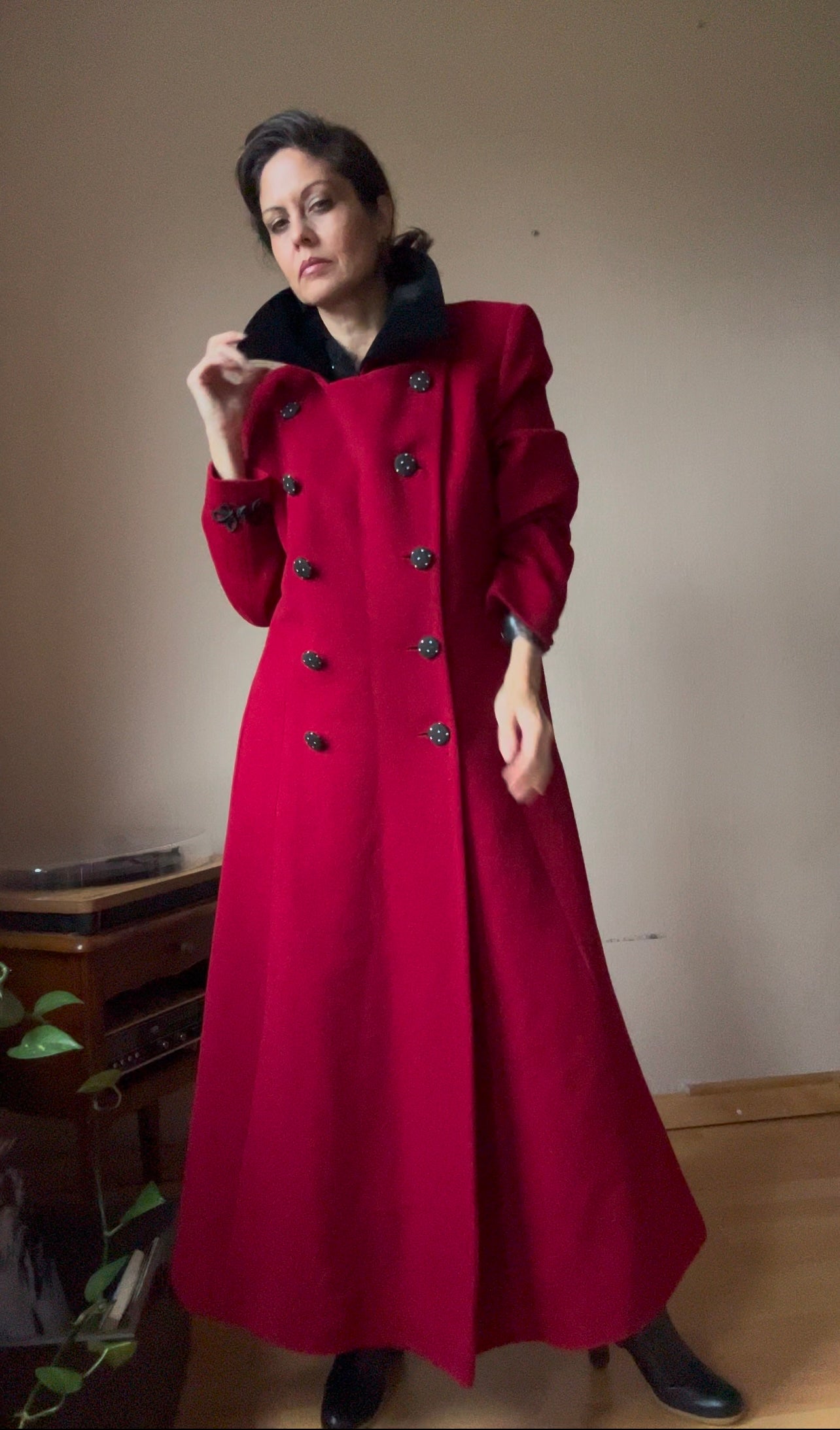 Cashmere wool blend maxi coat