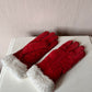 Red suede gloves