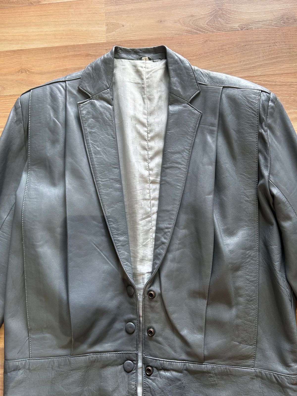 80s classic oversized leather jacket M/L
