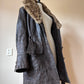 Vintage leather coat with padded lining XL